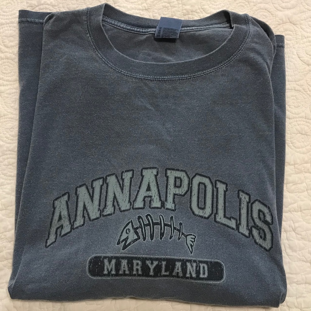 Blue unisex Annapolis, MD nautical short-sleeve t-shirt (2X)
